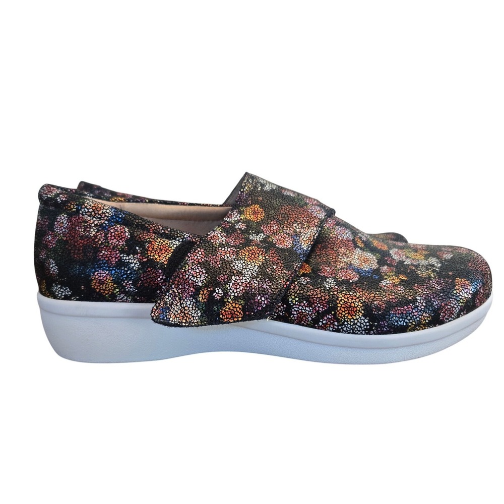 Alegria‎ QIN-689 Slip On Shoes Womens 38 8-8.5 Multi Floral Leather